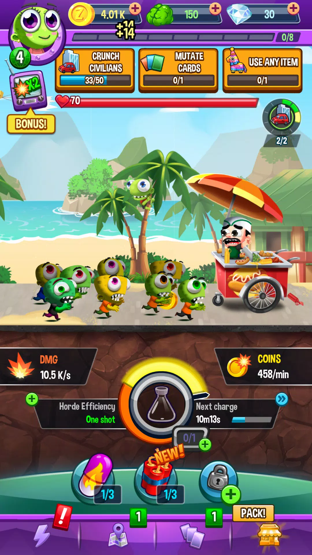 Idle Rush : Zombie Tsunami Schermafbeelding 0
