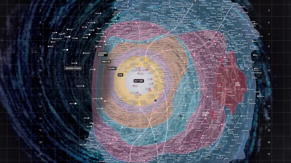 星球大戰改造的銀河地圖。圖片來源：LucasFilm。