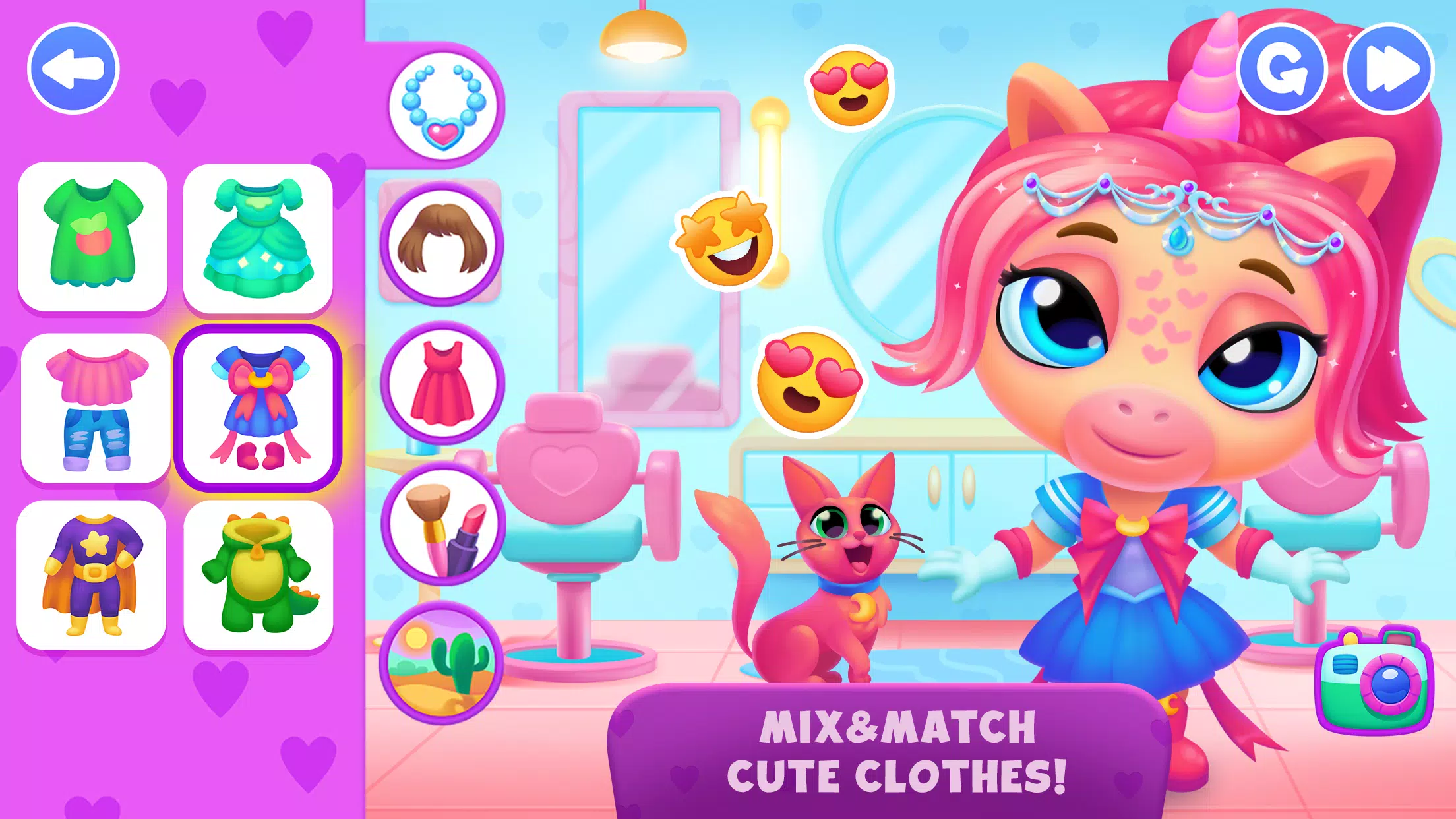 Unicorn Dress up games kids Ảnh chụp màn hình 2