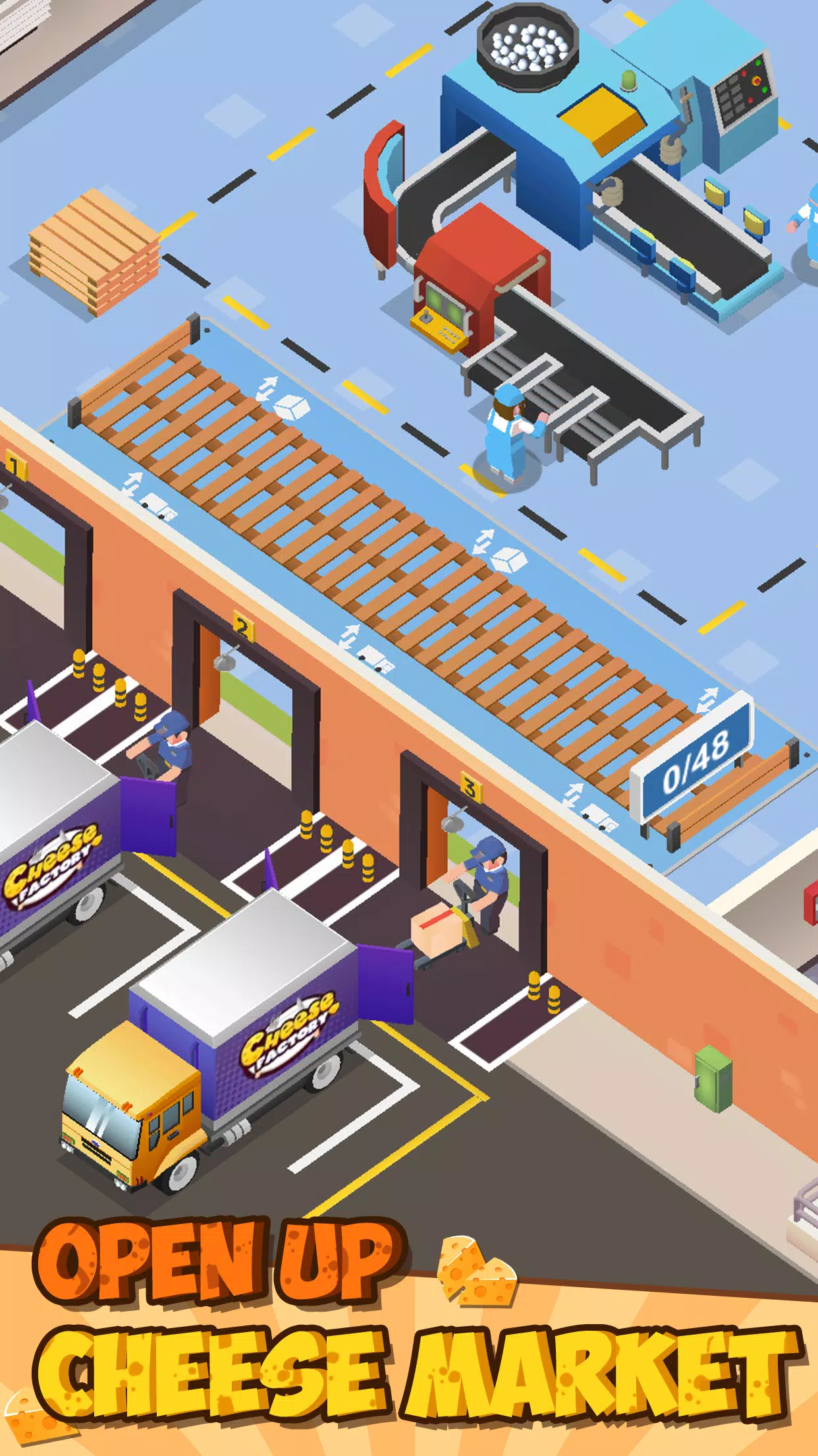 Idle Cheese Factory Tycoon ภาพหน้าจอ 0