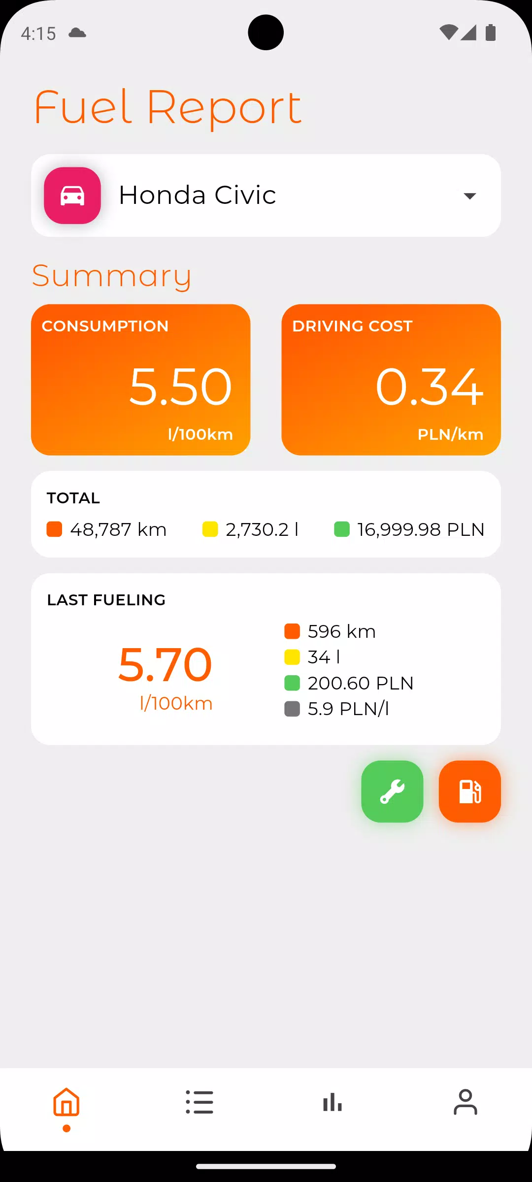 Fuel Log Capture d'écran 0