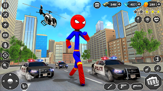 Stick Rope Hero Superhero Game Tangkapan skrin 1