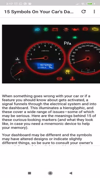 Car dashboard symbols Ảnh chụp màn hình 0