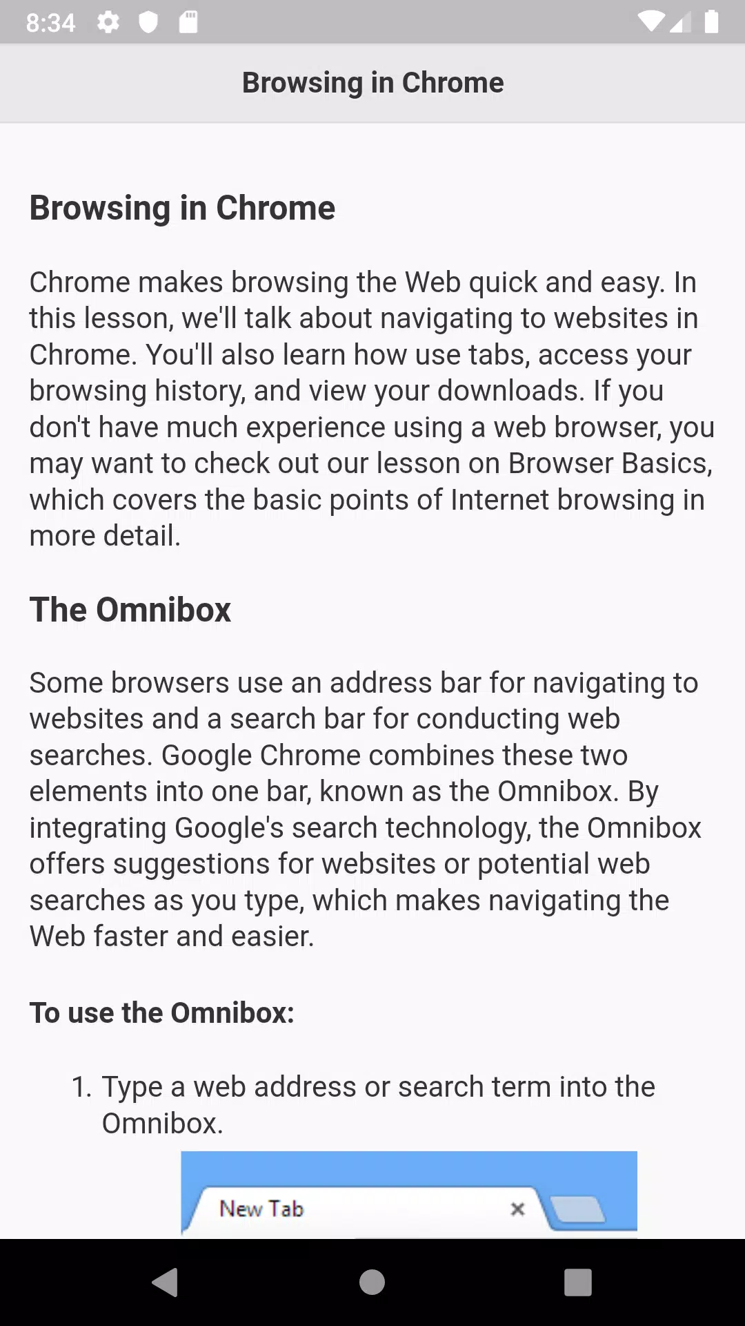 Tutorials for Web Browser Скриншот 3