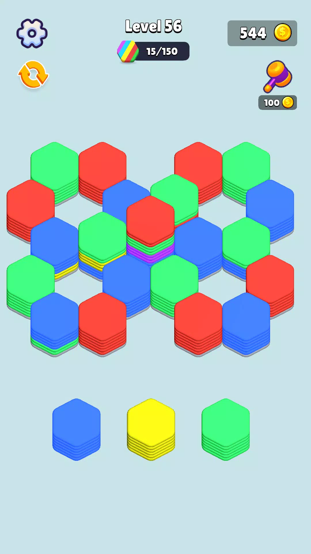 Stack Hexa Sort: Puzzle Match 螢幕截圖 1