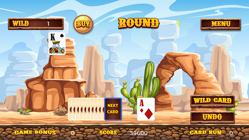 Wild West Tri Peaks Solitaire 螢幕截圖 1