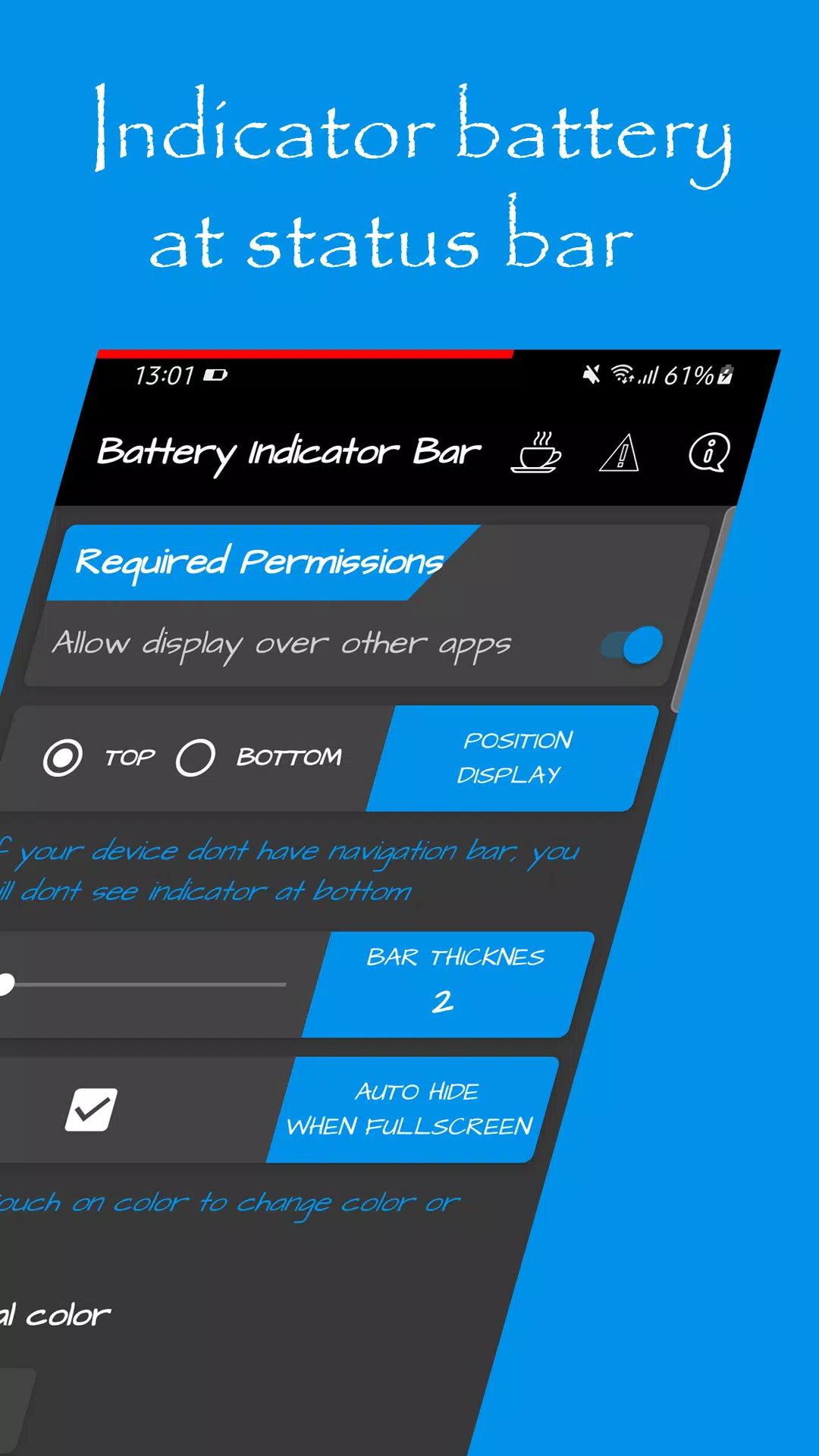 Battery Indicator Bar Captura de pantalla 0