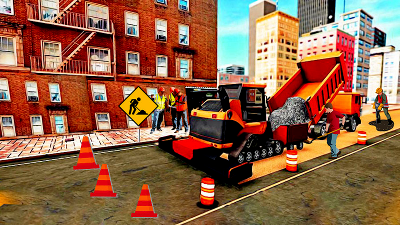 Highway road construction game Tangkapan skrin 2