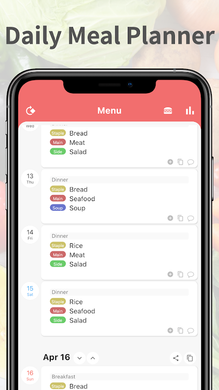 Daily Meal Planner Screenshot 2