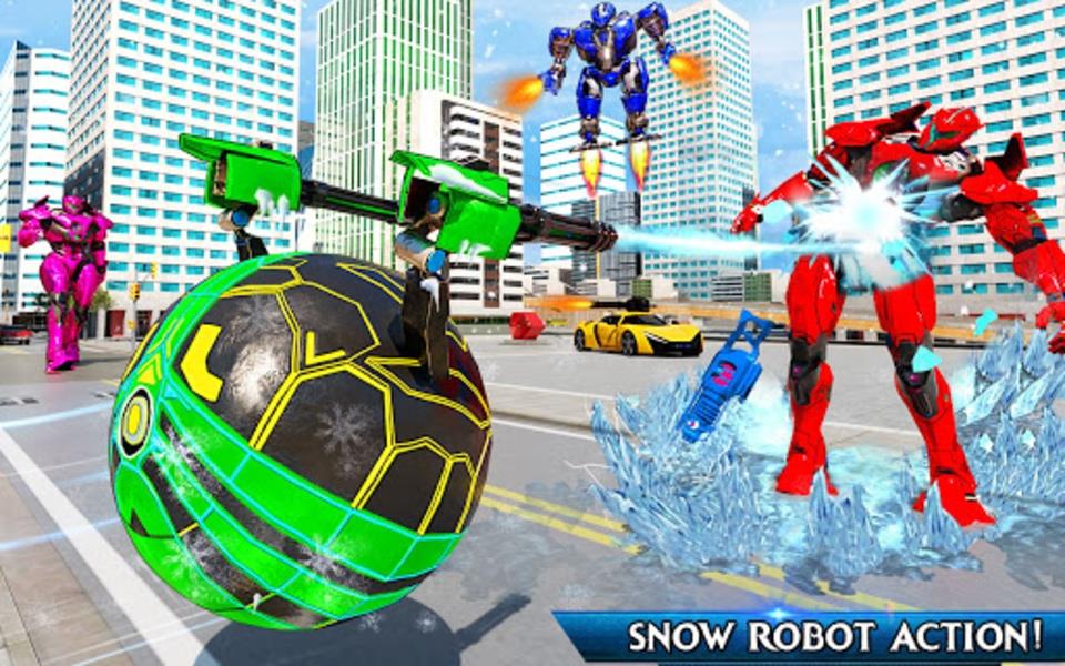 Snow Ball Robot Bike Games Capture d'écran 2