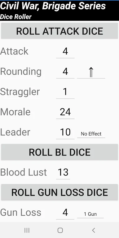 Civil War Brigade Series Dice Roller 螢幕截圖 1