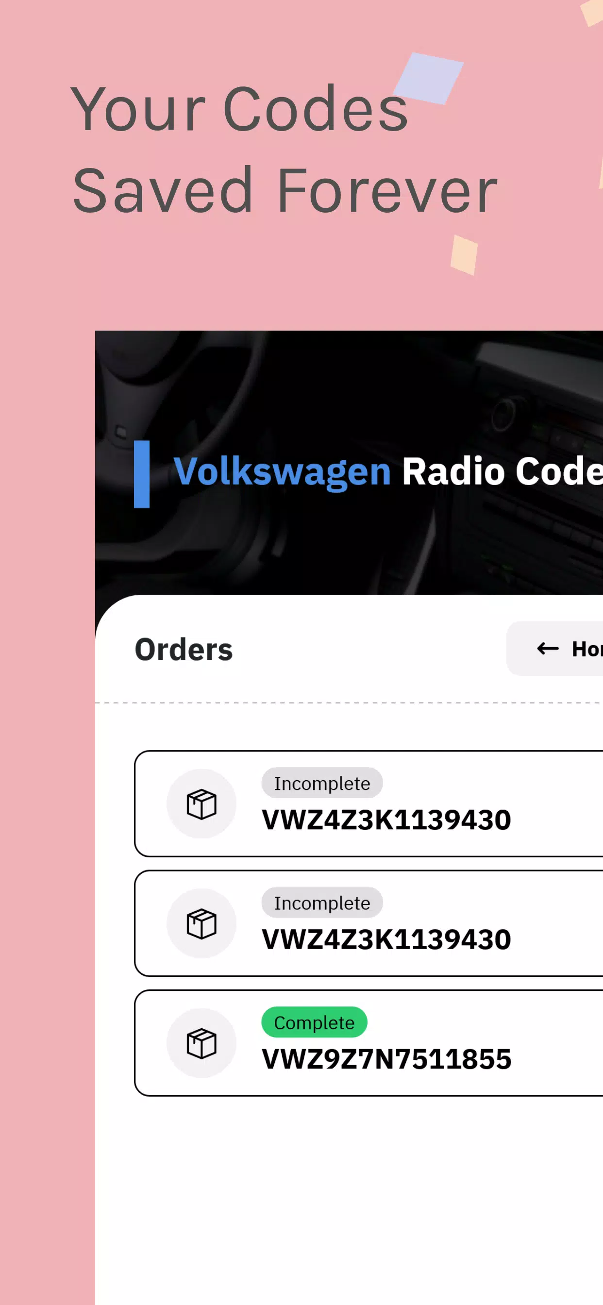 VW Radio Code Generator 螢幕截圖 3