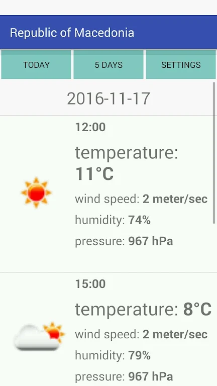 Republic of Macedonia Weather 螢幕截圖 0