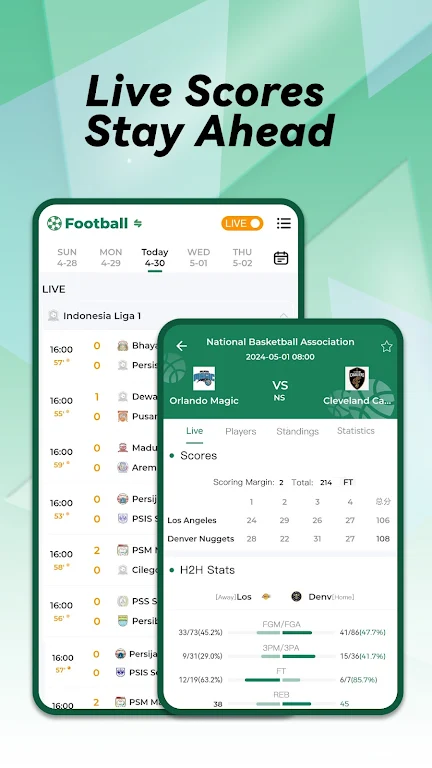 Schermata Xscorez - Euro Live Scores 1