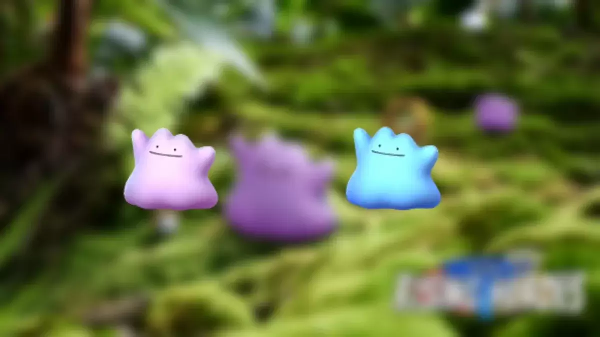 Ditto brilhante de Pokemon Go com seu sprite comum