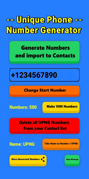 Unique Phone Number Generator 螢幕截圖 1