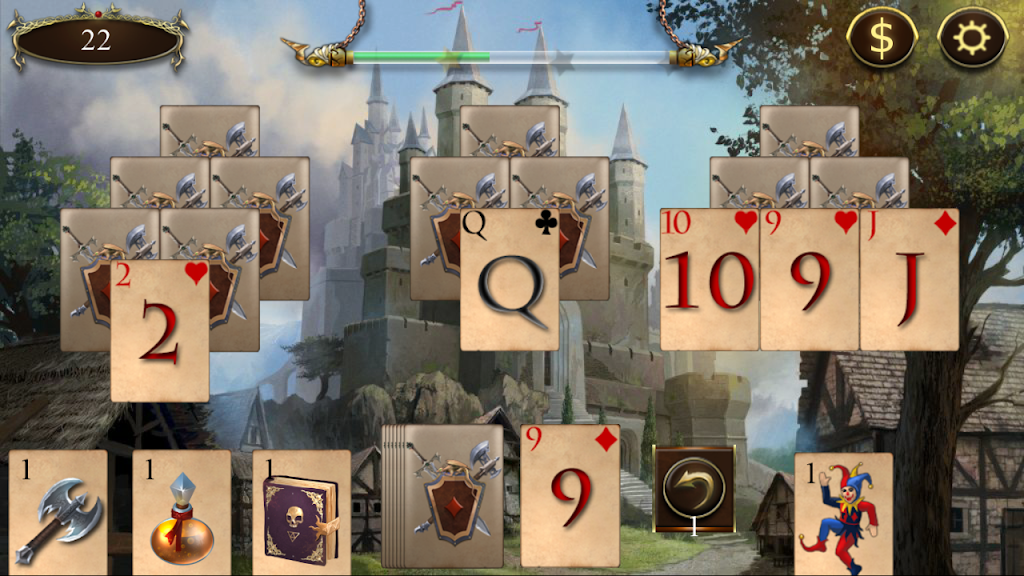 Legends of Solitaire Curse of the Dragons TriPeaks Schermafbeelding 1