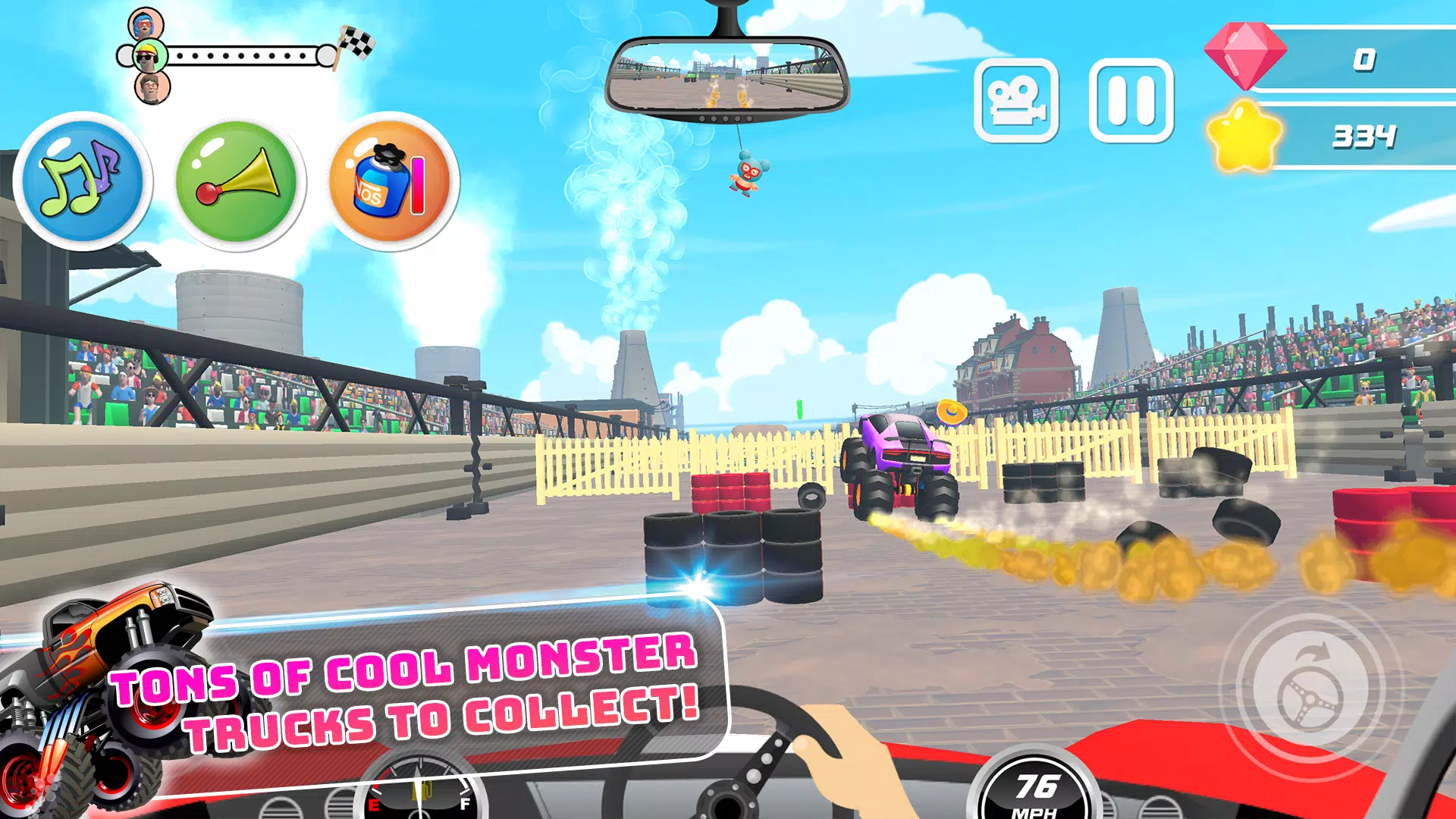 Monster Trucks Kids Race Game Tangkapan skrin 1