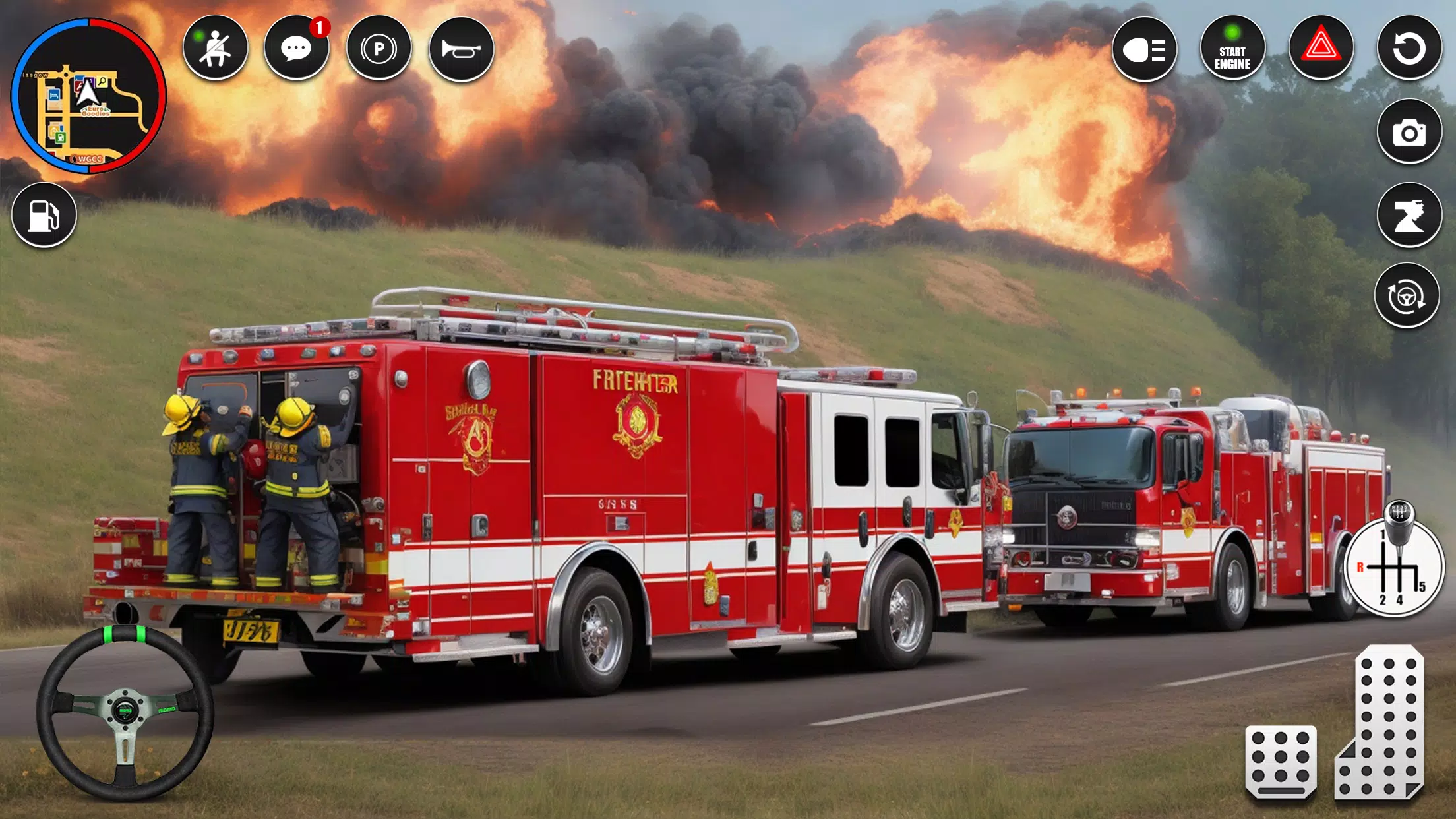 Fire Truck Rescue Sim Games 3d 螢幕截圖 3