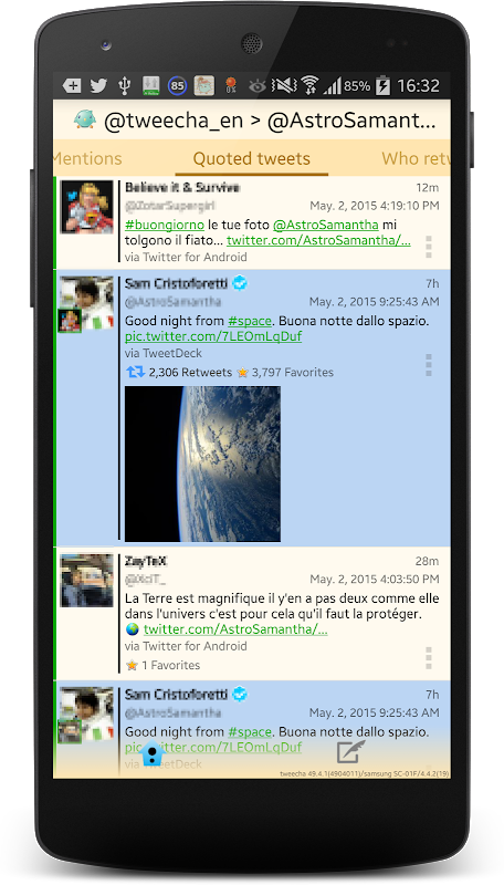 Tweecha Lite for Twitter: Presented in papers Captura de tela 2