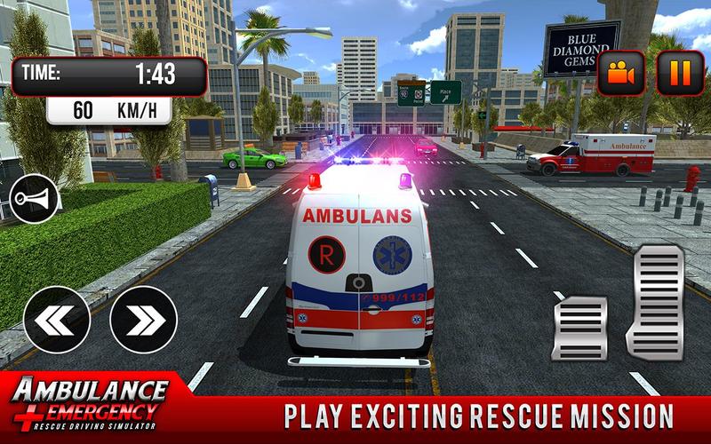 911 Ambulance City Rescue Game ဖန်သားပြင်ဓာတ်ပုံ 1