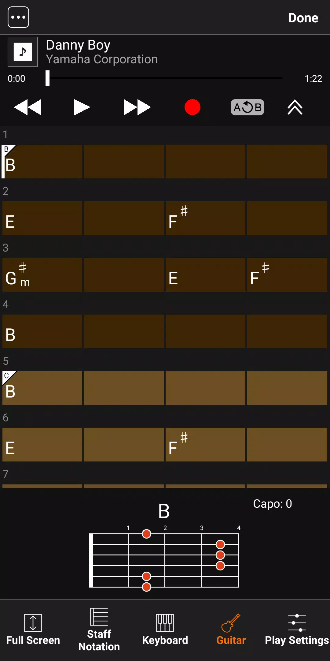 Chord Tracker Screenshot 2