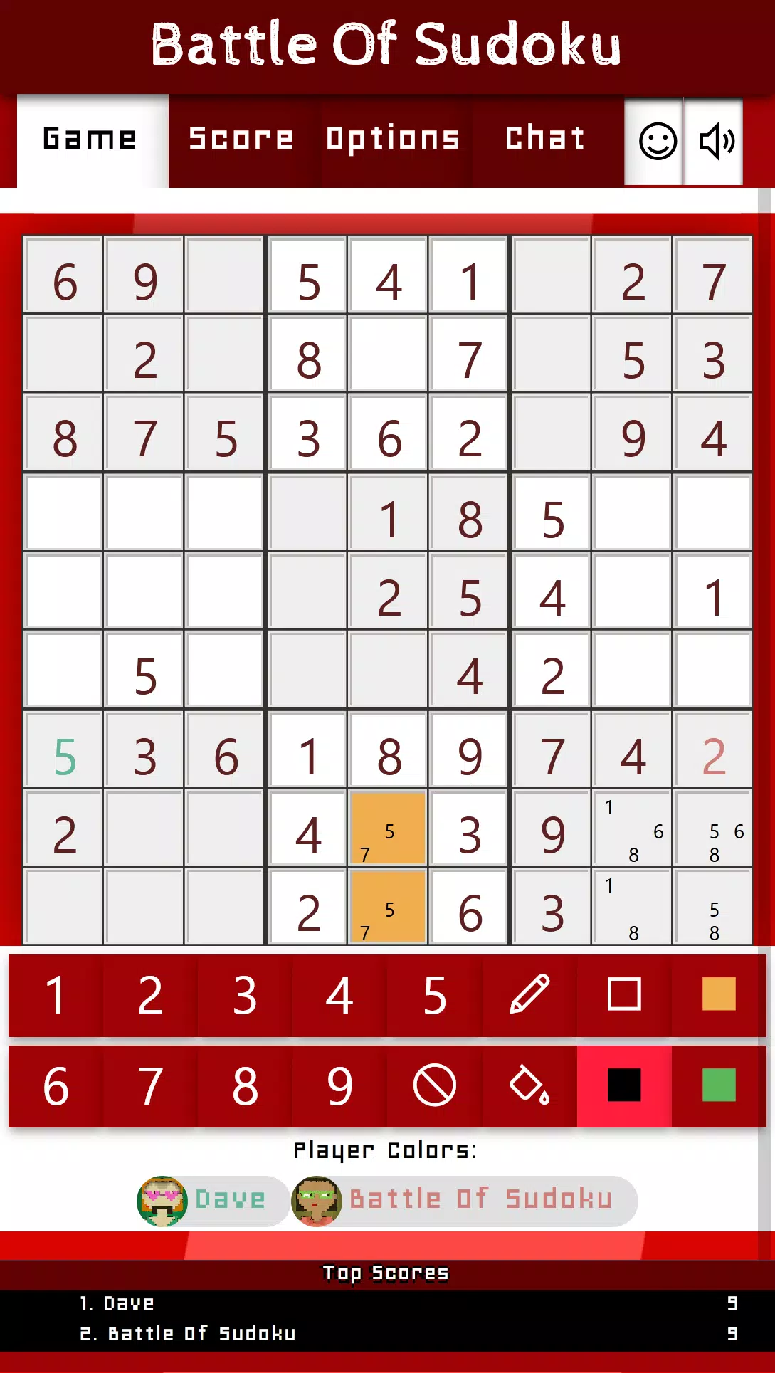 Battle Of Sudoku Schermafbeelding 1