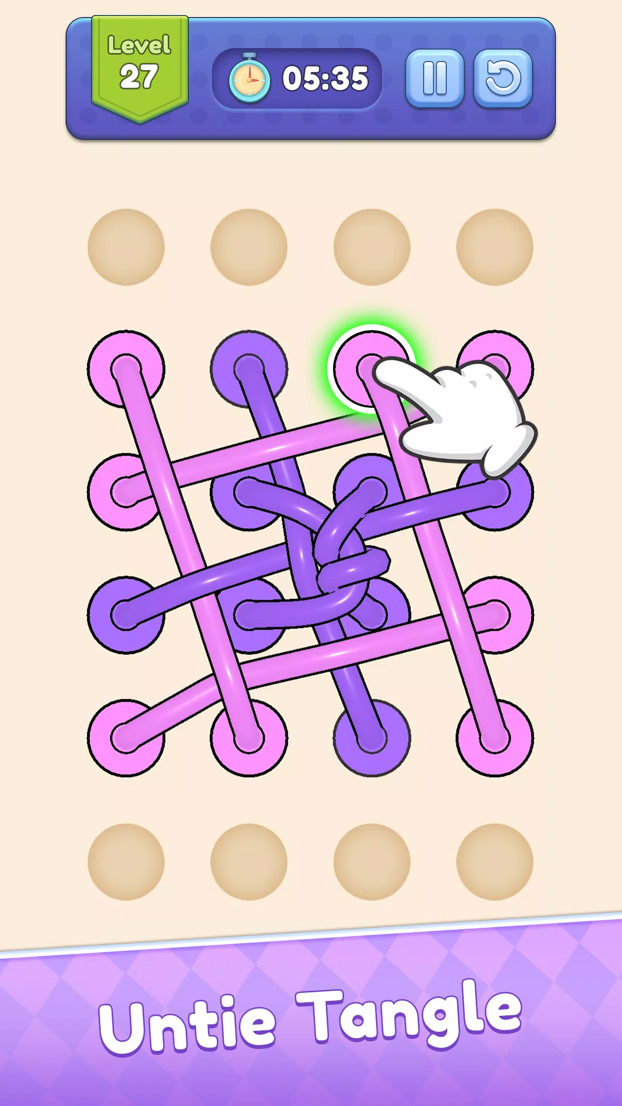 Tangle Out: Rope Puzzle स्क्रीनशॉट 0