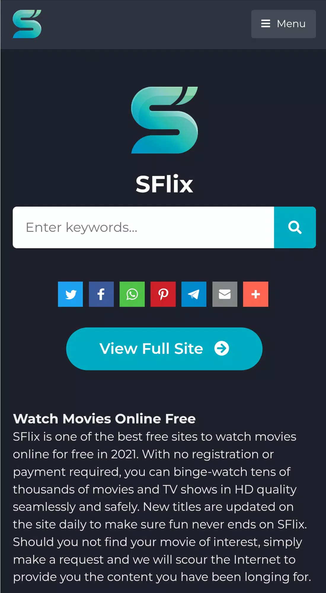 SFlix for Movies and Series ဖန်သားပြင်ဓာတ်ပုံ 0