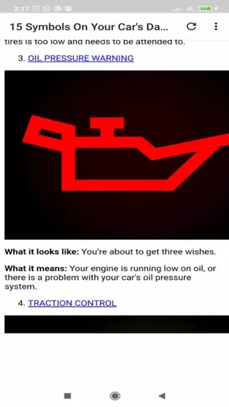 Car dashboard symbols ภาพหน้าจอ 1