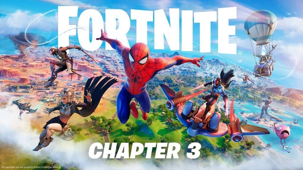 Fortnite Capitolo 3 Arte chiave con Spider-Man