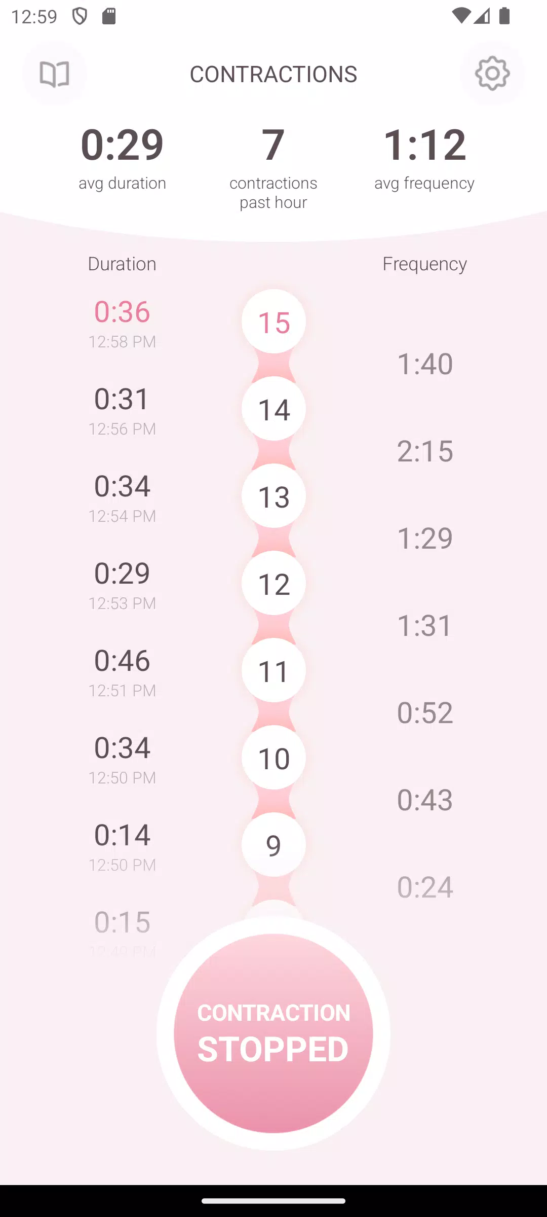 Contraction Timer & Counter 9m スクリーンショット 2