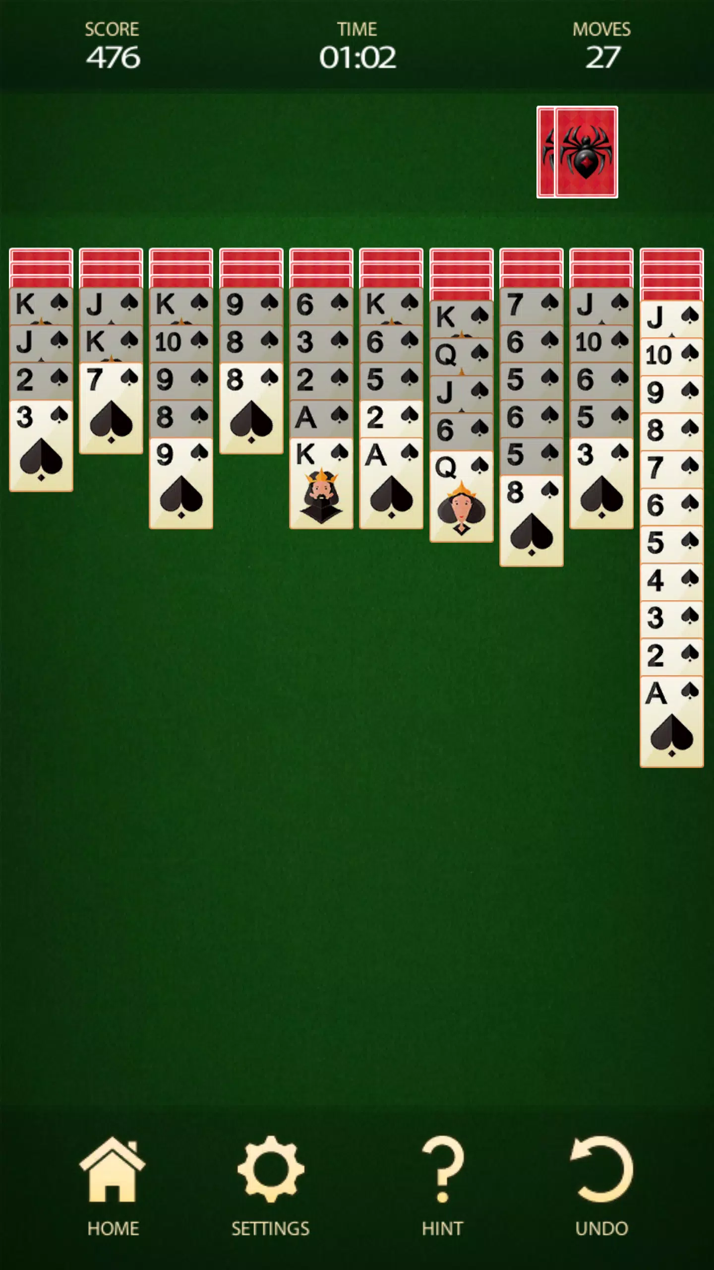 Spider Solitaire: Card Game Captura de tela 1