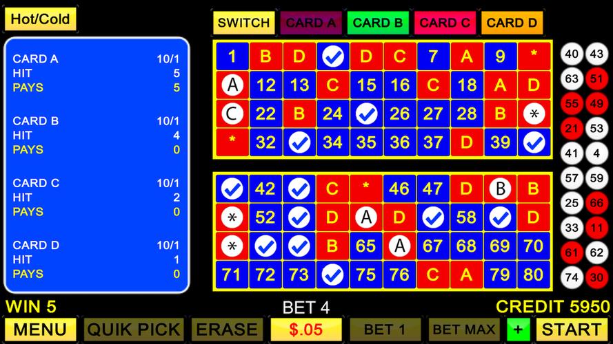 Keno 4 Card स्क्रीनशॉट 0