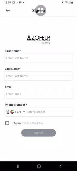 Zofeur - Driver App Screenshot 1