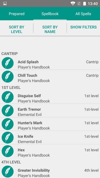 D&D 5 Spellbook应用截图第2张