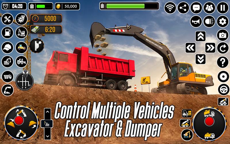 City Heavy Excavator Crane 3D Captura de tela 2