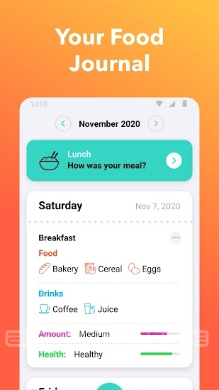 Nutrilio: Food Tracker & Water Screenshot 0