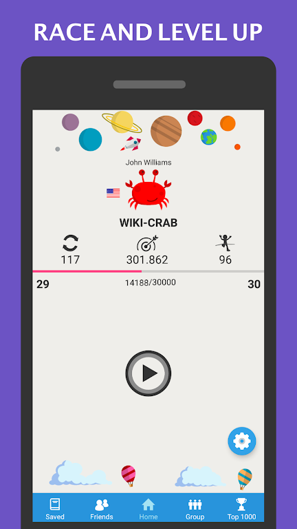 Wiki Race - Wikipedia Game Tangkapan skrin 0