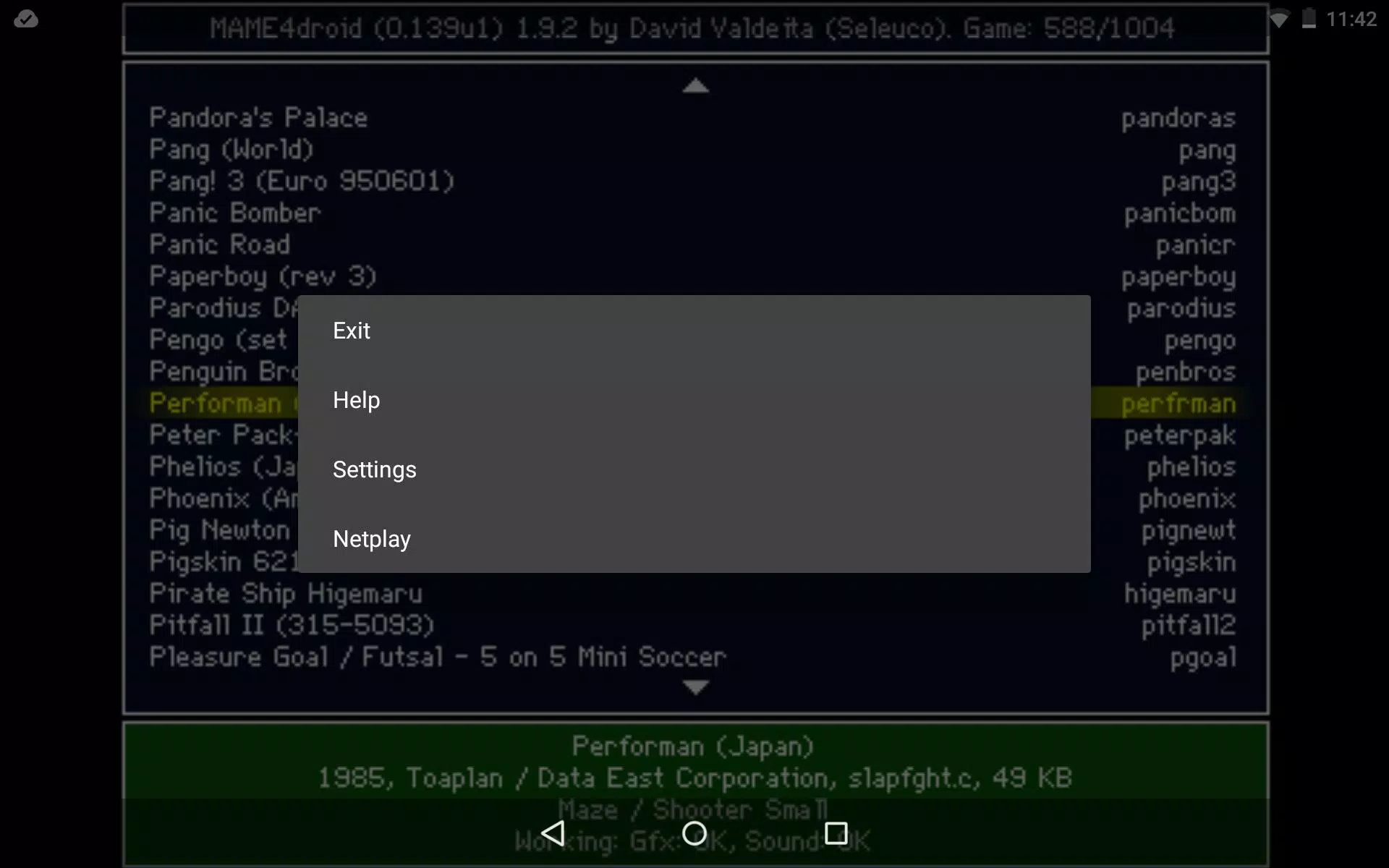 MAME4droid  (0.139u1) Screenshot 3