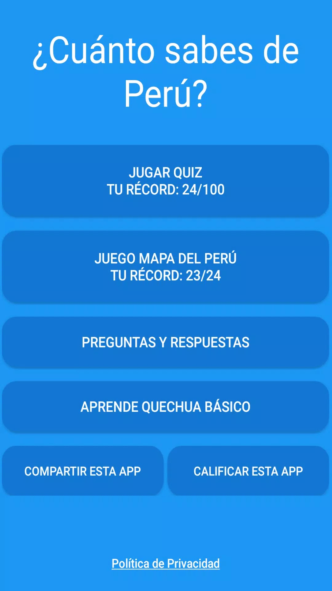 Test: ¿Cuánto sabes de Perú? スクリーンショット 0