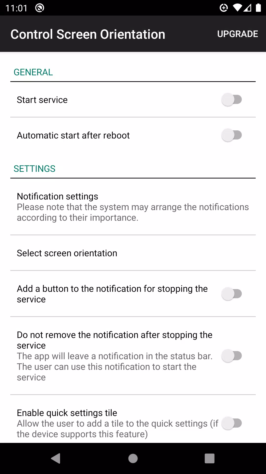 control screen rotation Schermafbeelding 0