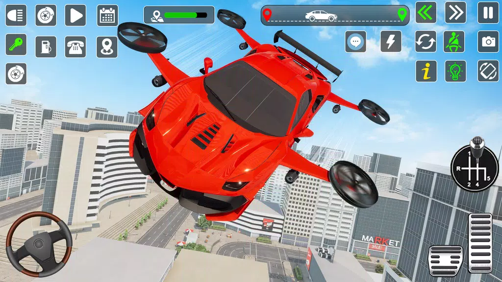 Flying Car Games Car Flight 3D Скриншот 0