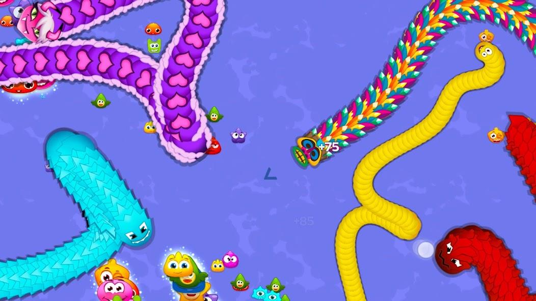 Worm Hunt - Snake game iO zone Mod 螢幕截圖 1