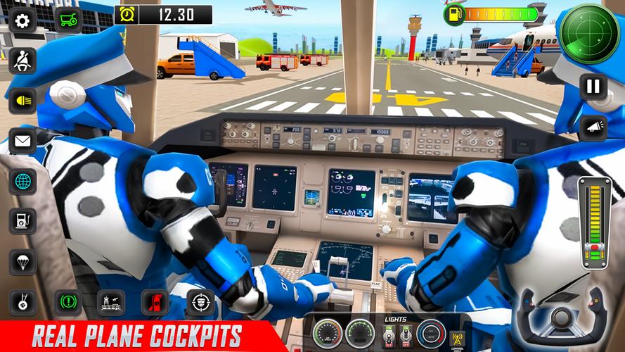 Robot Pilot Airplane Games 3D Zrzut ekranu 1