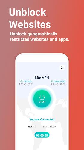 Lite VPN - Secure VPN Proxy ภาพหน้าจอ 1