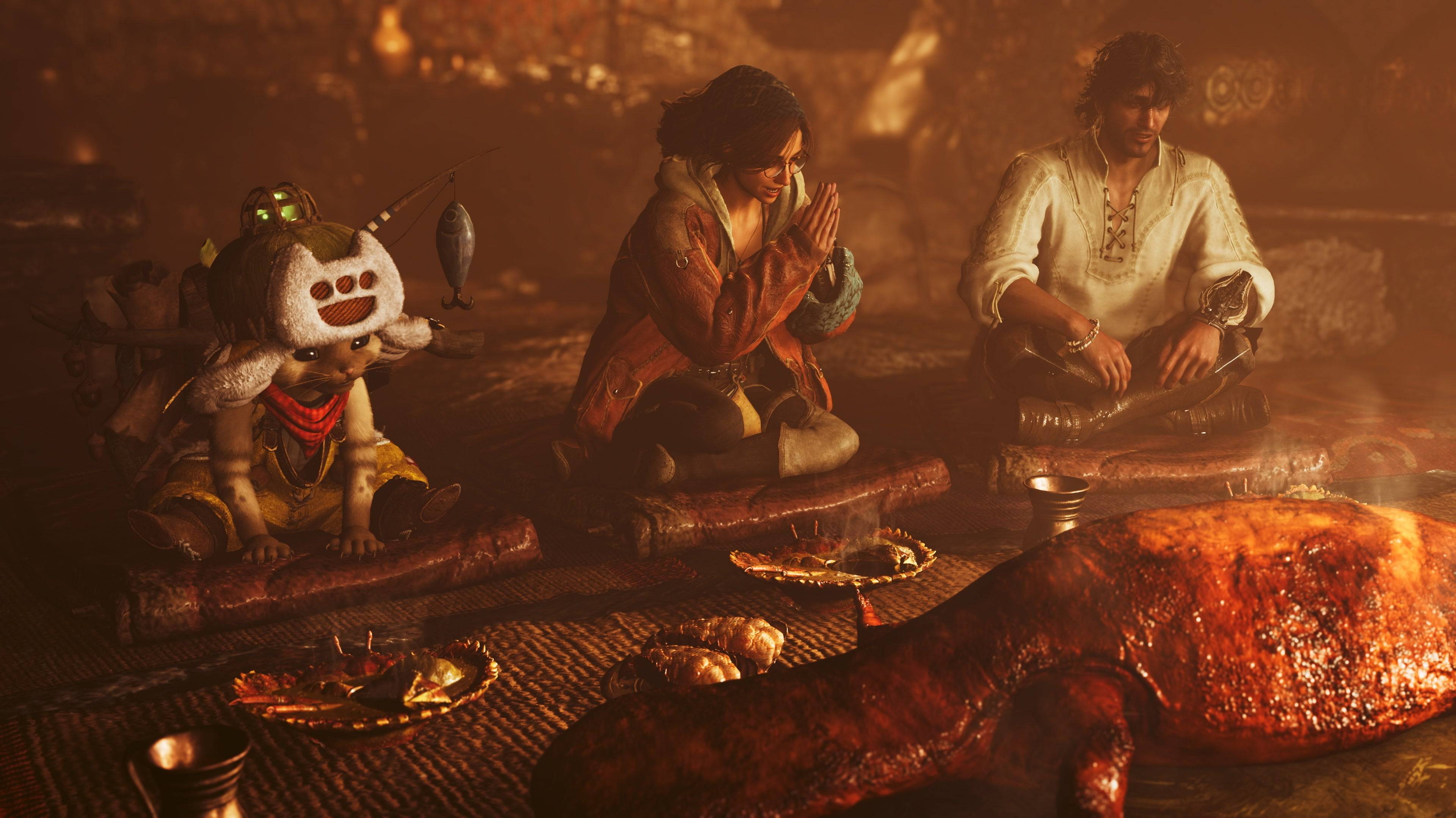 Monster Hunter Wilds social hub interior